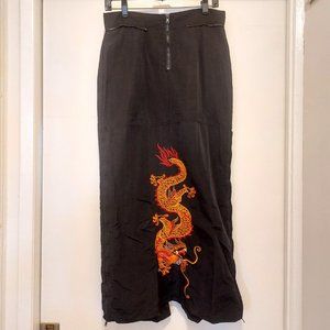 TRIPP NYC Womens Y2K Long Dragon Skirt